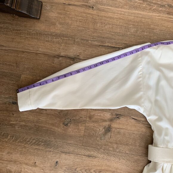 Vintage 80s 90s Full Button Belted Long Dolman Sleeve Pleated Midi Dress - Picture 11 of 16